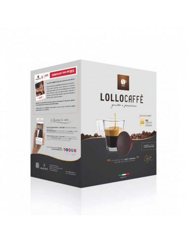 Lollocaffe' capsula argento compatibili con macchine dolce gusto. in  omaggio l'iconico bicchierino lollocaffe
